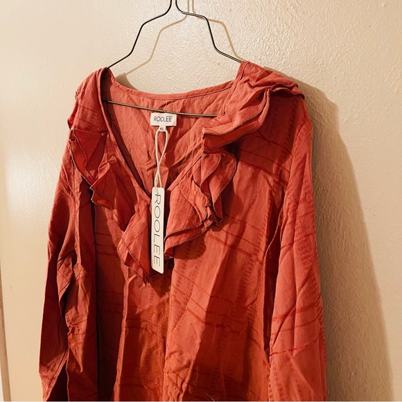 NWT Roolee Ruffle Neckline Blouse - Picture 4 of 8